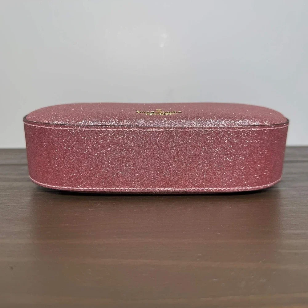 Kate Spade Crossbody Bag Glimmer Pink Glitter Oval Camera‎ Bag Small NWT